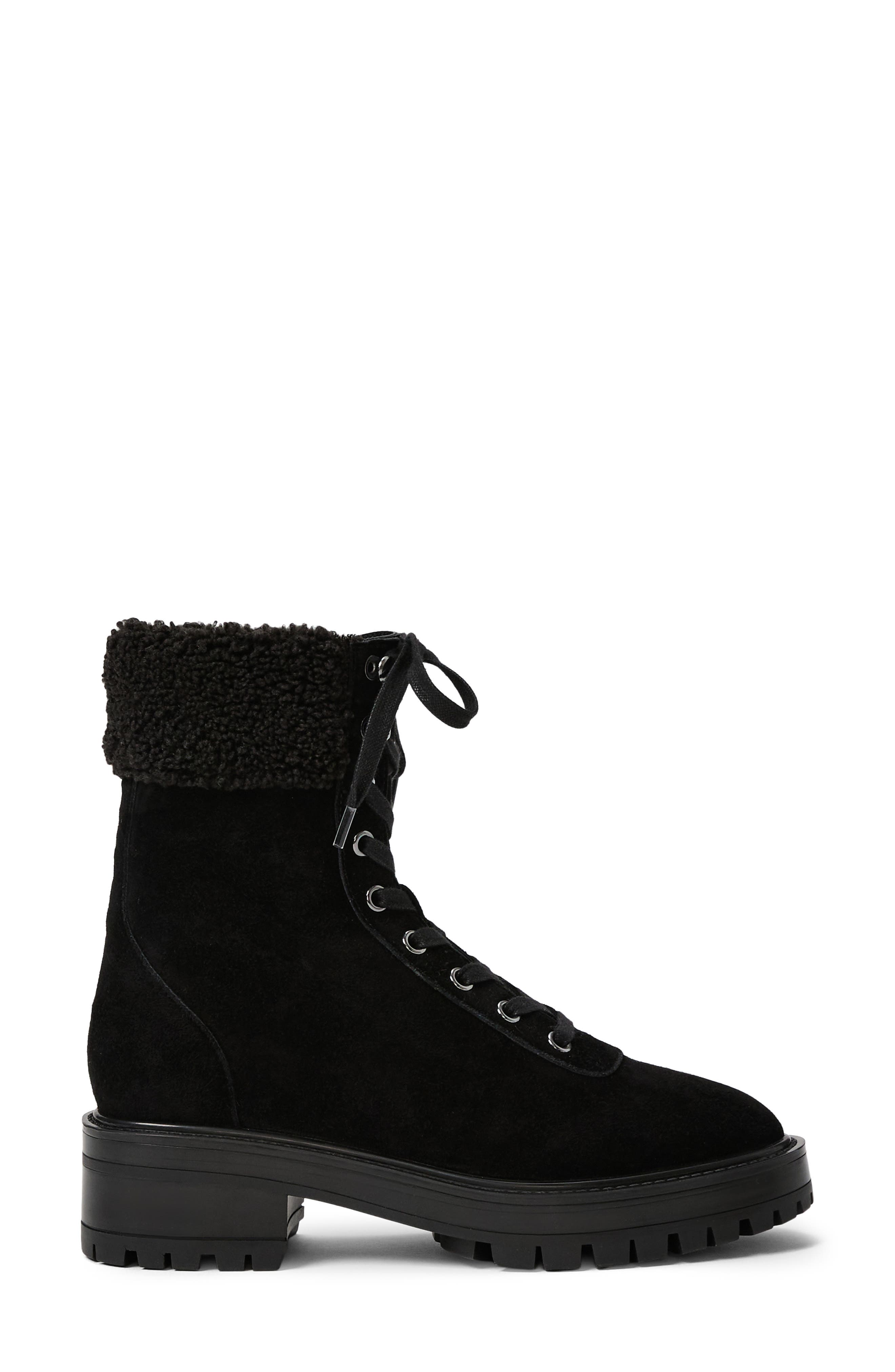 PAIGE Briar Faux Shearling Bootie, Alternate, color, Black