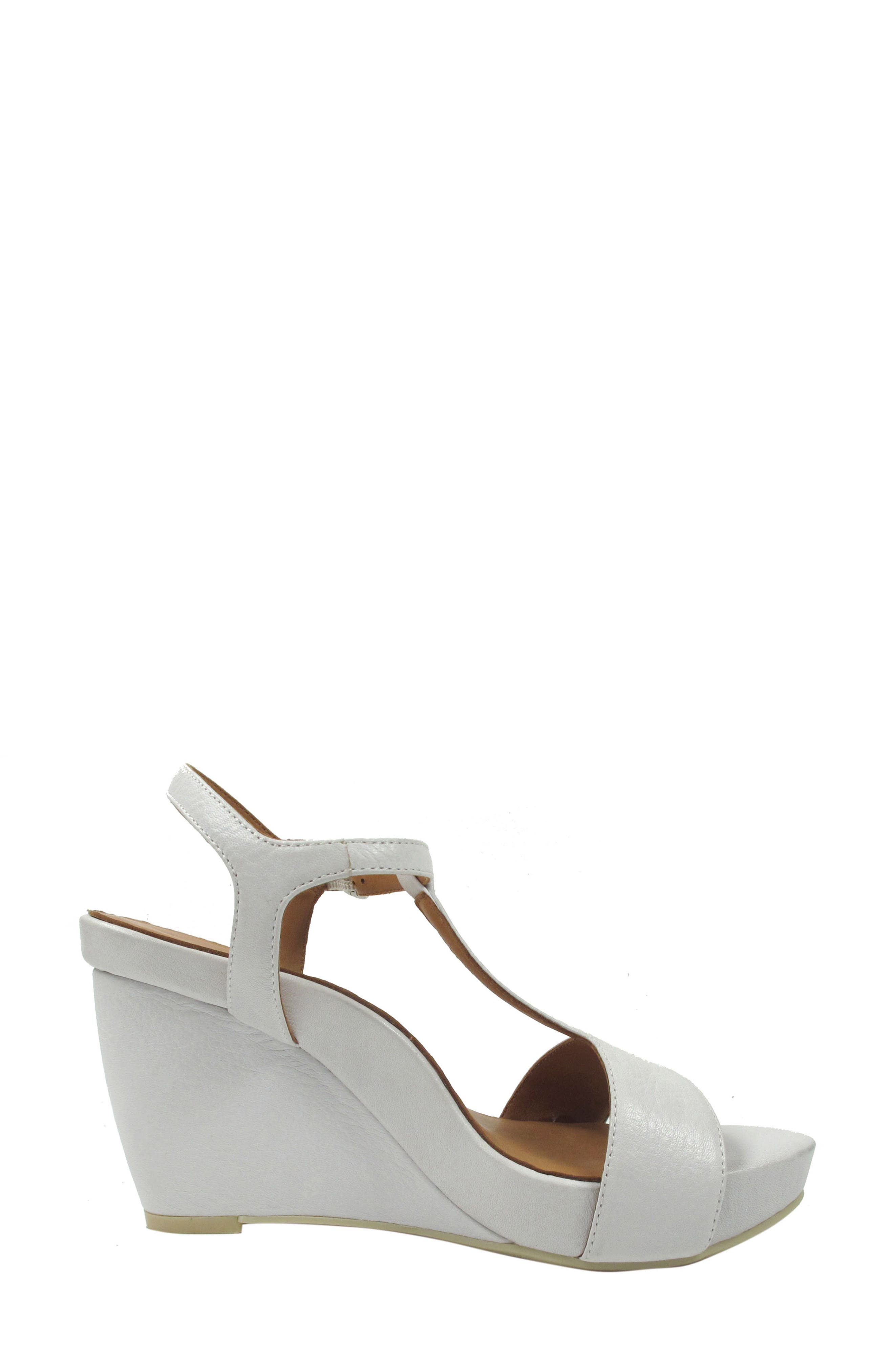 L'Amour des Pieds'Idelle' Platform Wedge Sandal, Alternate, color, WHITE LEATHER