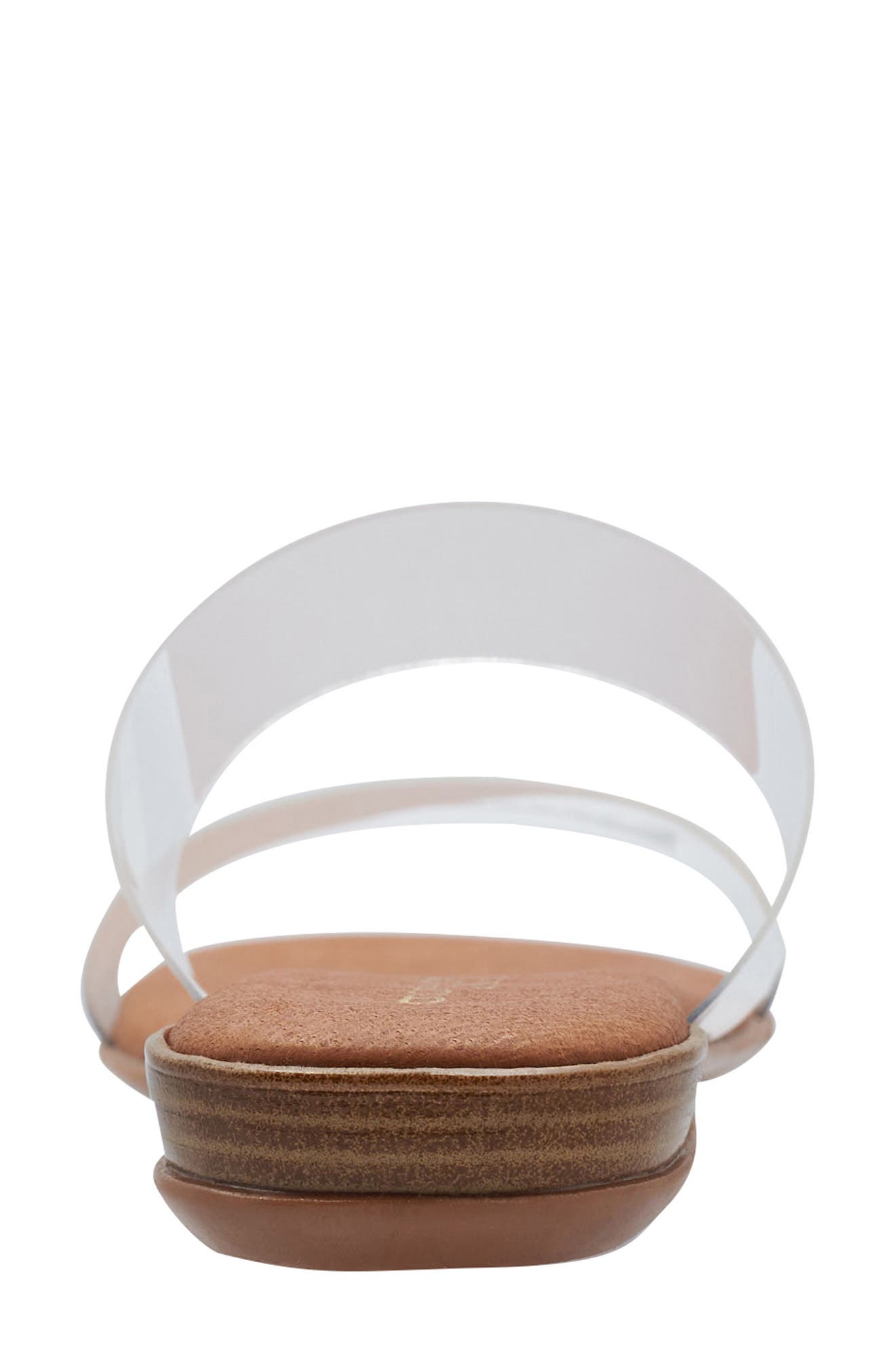 André Assous Narice Raffia Slide Sandal, Alternate, color, Clear Fabric