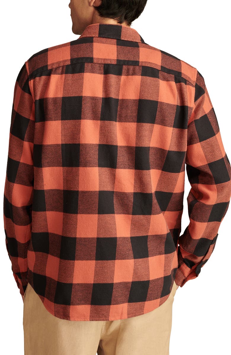 Lucky Brand Plaid Cloud Soft Flannel Button-Up Shirt, Alternate, color, Orange Multi