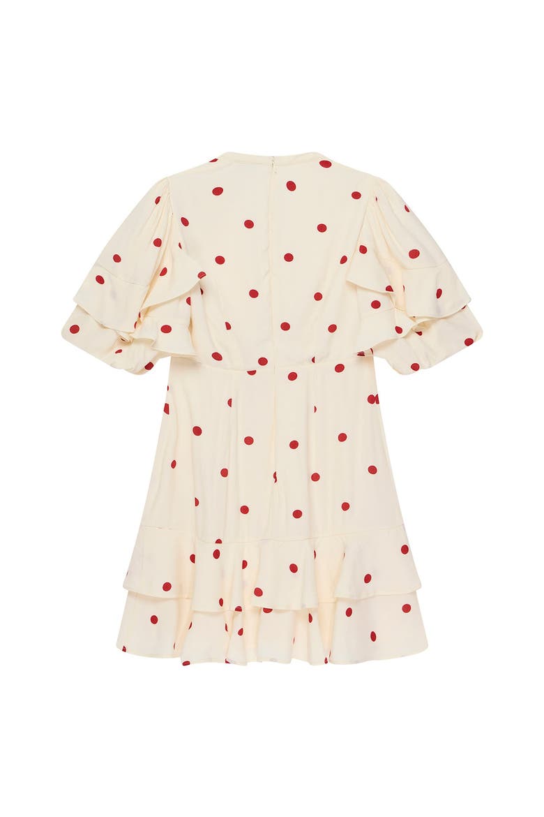 Polka Dot Mini Dress, Alternate, color, Red