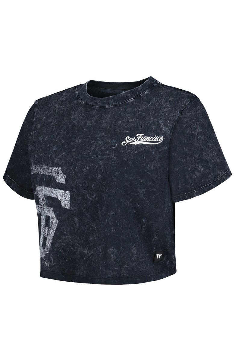 THE WILD COLLECTIVE Women's The Wild Collective Black San Francisco Giants Cropped T-Shirt, Alternate, color, Black