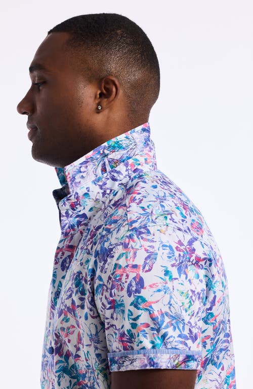 Robert Graham Jerome Short Sleeve Cotton Button-up Shirt In Blue