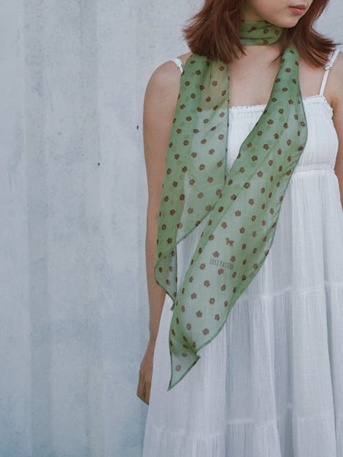 Lost Pattern Nyc "petal Veil" Silk Chiffon Neck Scarf In Multi