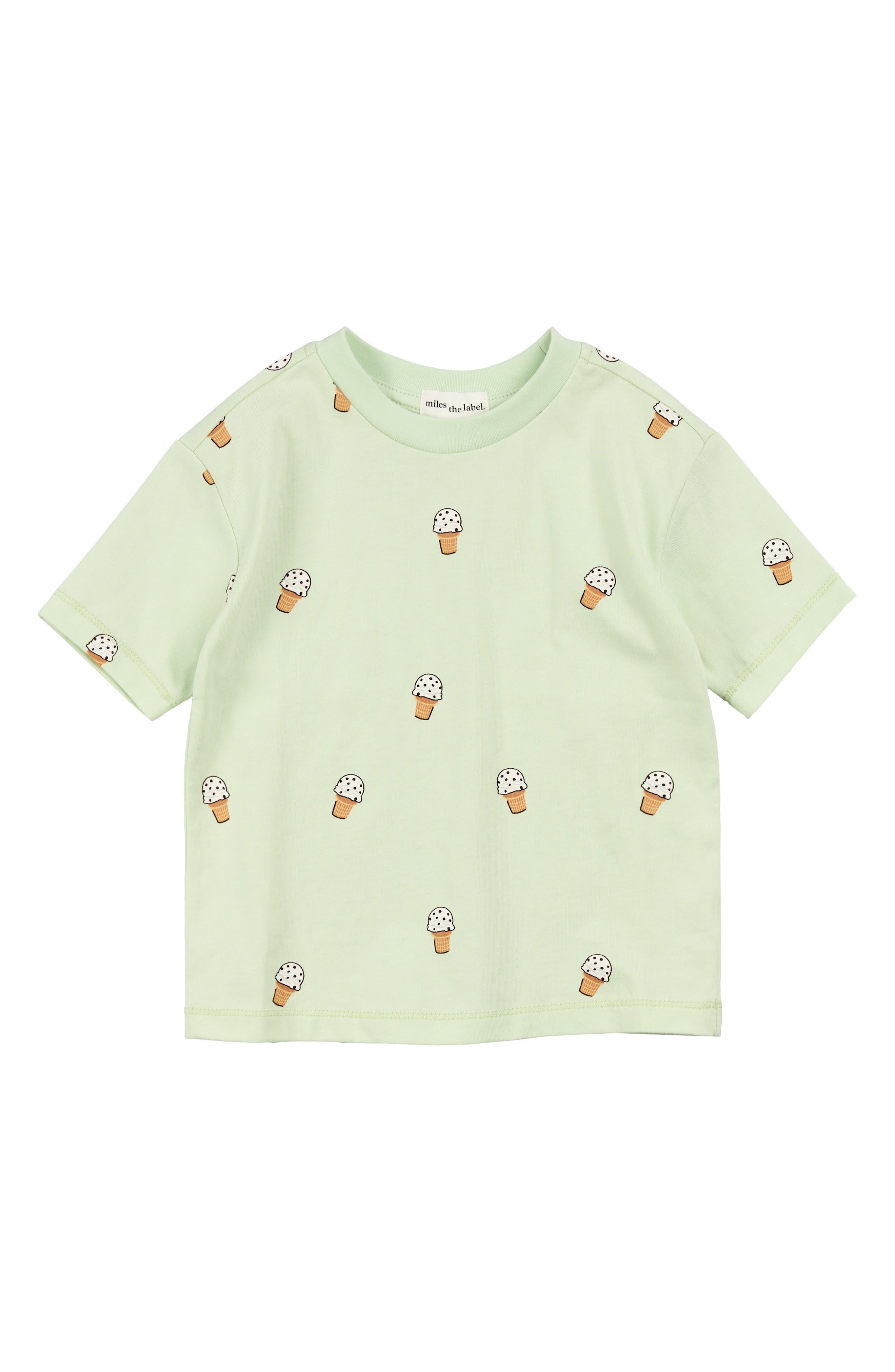 MILES THE LABEL MILES THE LABEL KIDS' ICE CREAM CONE ORGANIC COTTON T-SHIRT