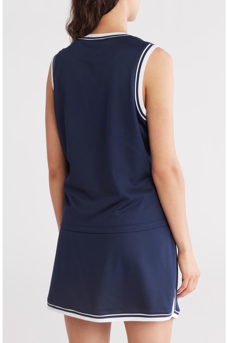 Sport Tech Split Neck Tank, Alternate, color, BLACK IRIS/ BRIGHT WHITE