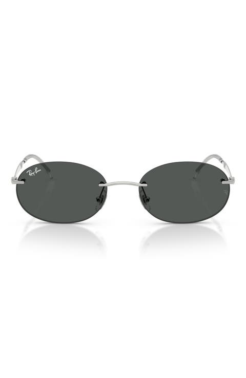 54mm Rimless Oval Sunglasses