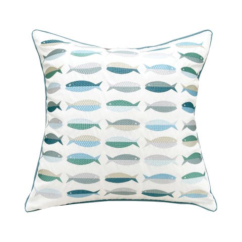 Fish Pattern Indoor/Outdoor Accent Pillow Decor