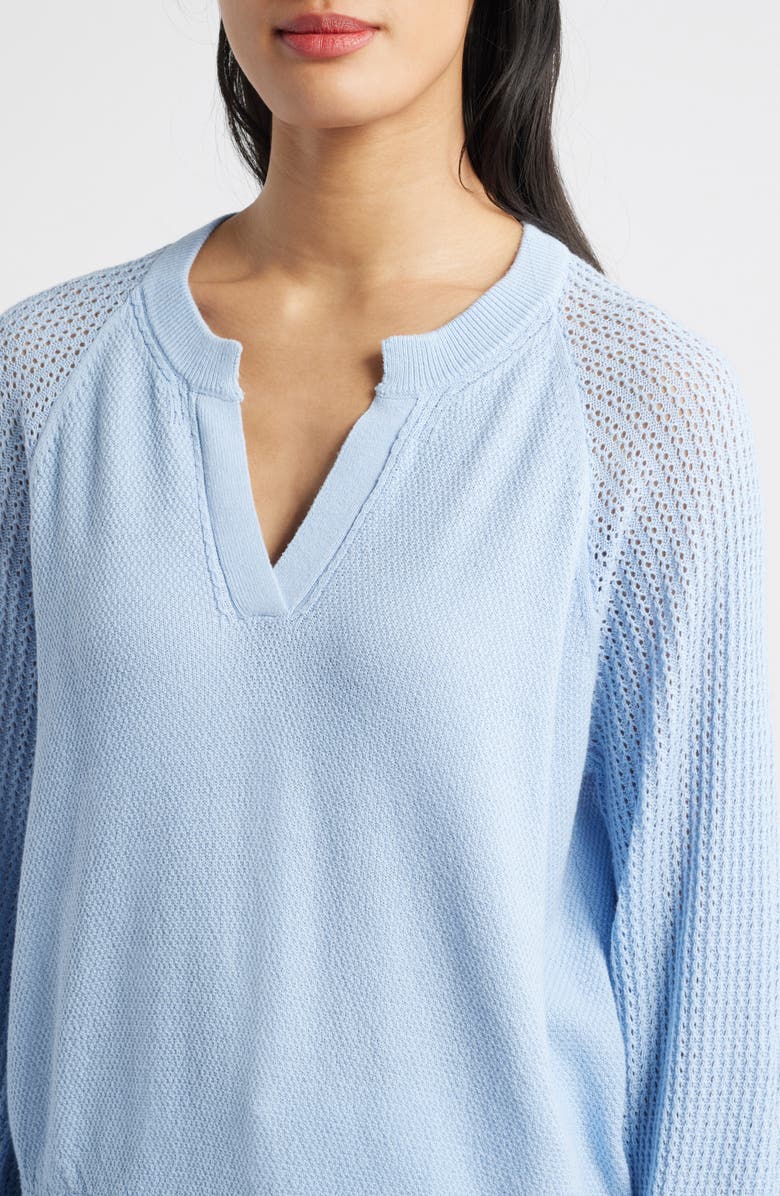 Wit & Wisdom V-Notch Sweater, Alternate, color, Blue Crush
