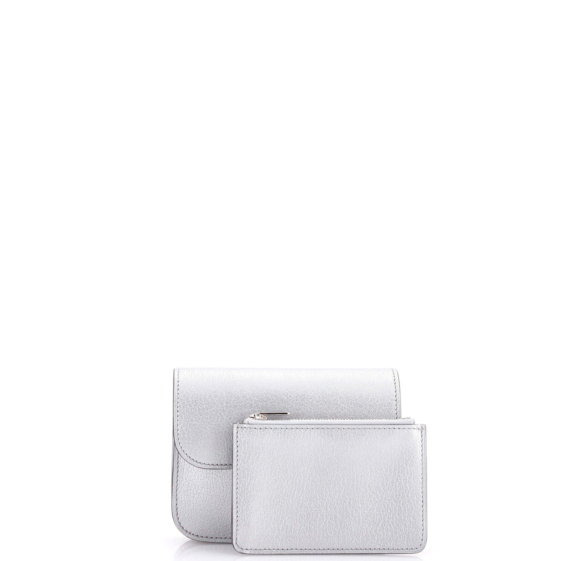 Pre-Owned Hermes Constance Slim Wallet Chevre Chamkilight, Alternate, color, Gris Argente