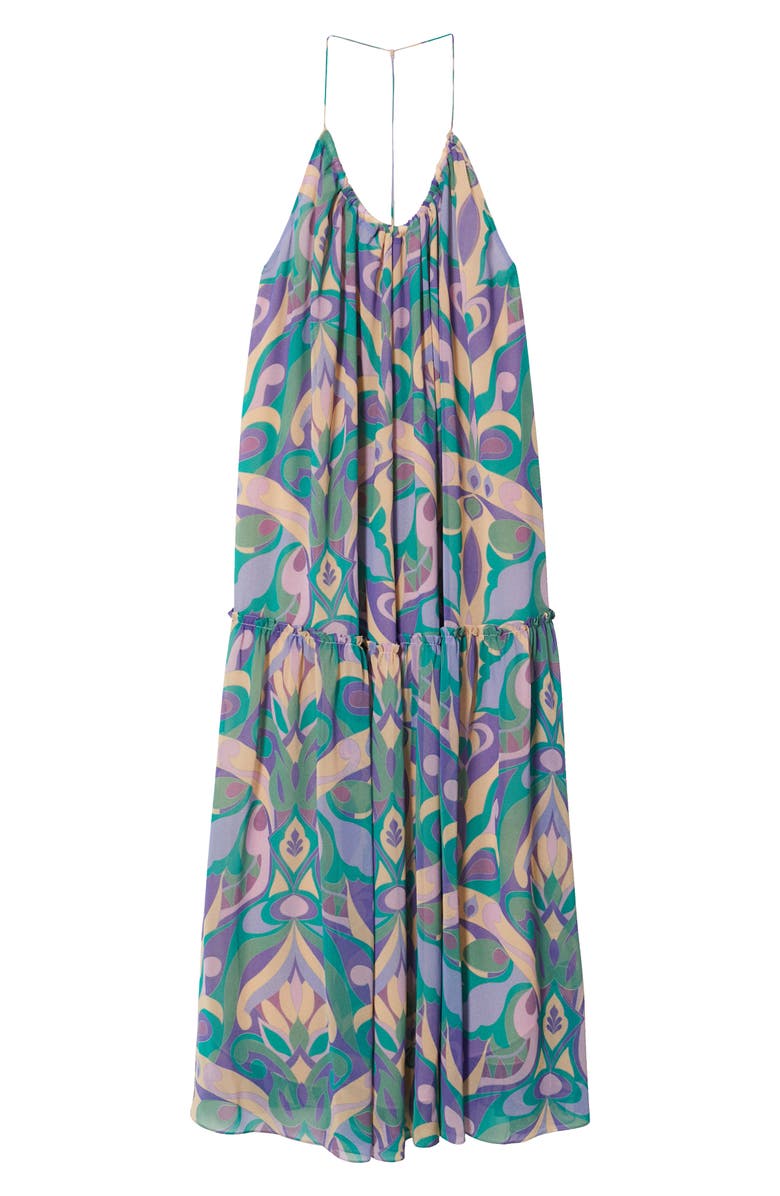 MANGO Abstract Print Open Back Dress, Alternate, color, 