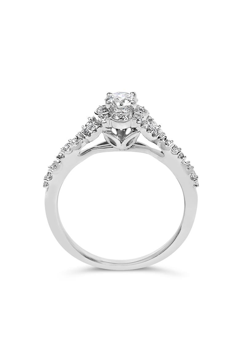 14K White Gold 1/2 Cttw Lab Grown Diamond Vintage Style Engagement Ring, Alternate, color, White