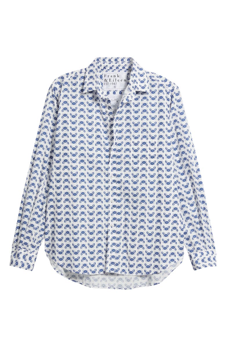 Frank & Eileen Eileen Crab Print Relaxed Button-Up Shirt, Alternate, color, Blue Crab