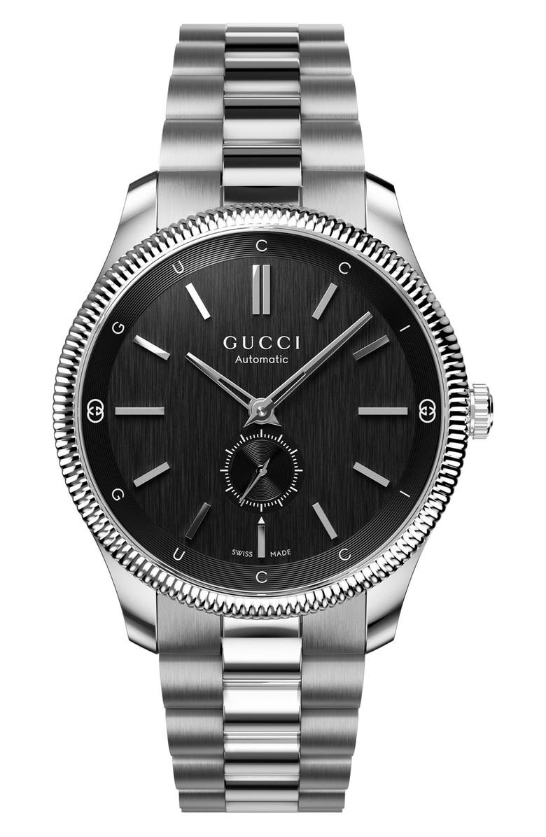 Gucci G-Timeless Automatic Bracelet Watch, 40mm, Alternate, color, Silver