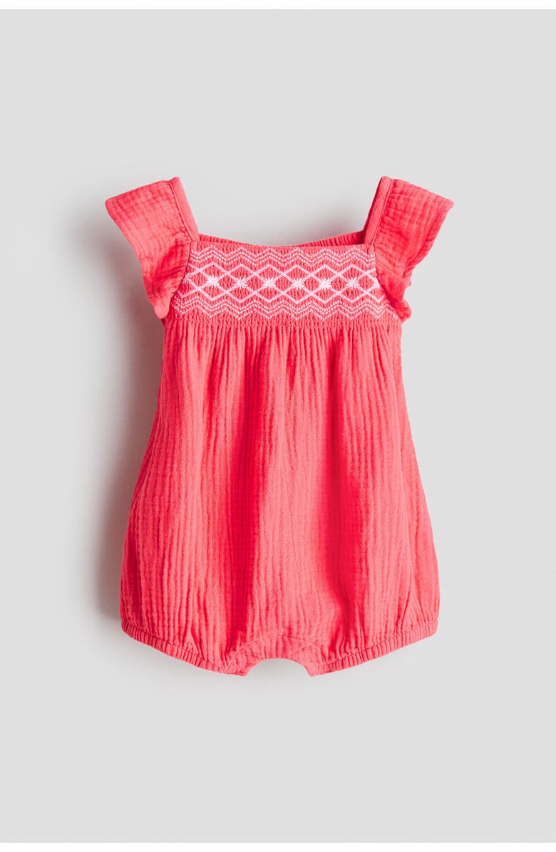 H&M Cotton Romper Suit, Main, color, Raspberry Pink