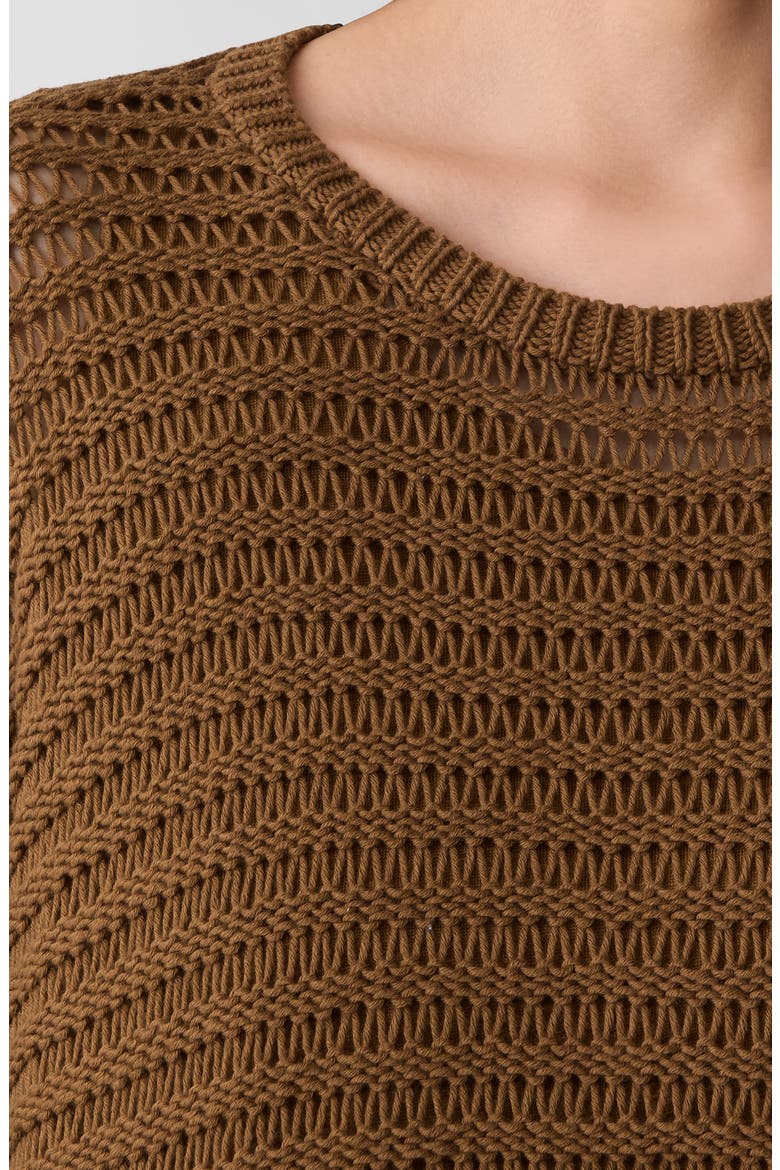 Crewneck Oversize Organic Cotton Sweater, Alternate, color, BRONZE