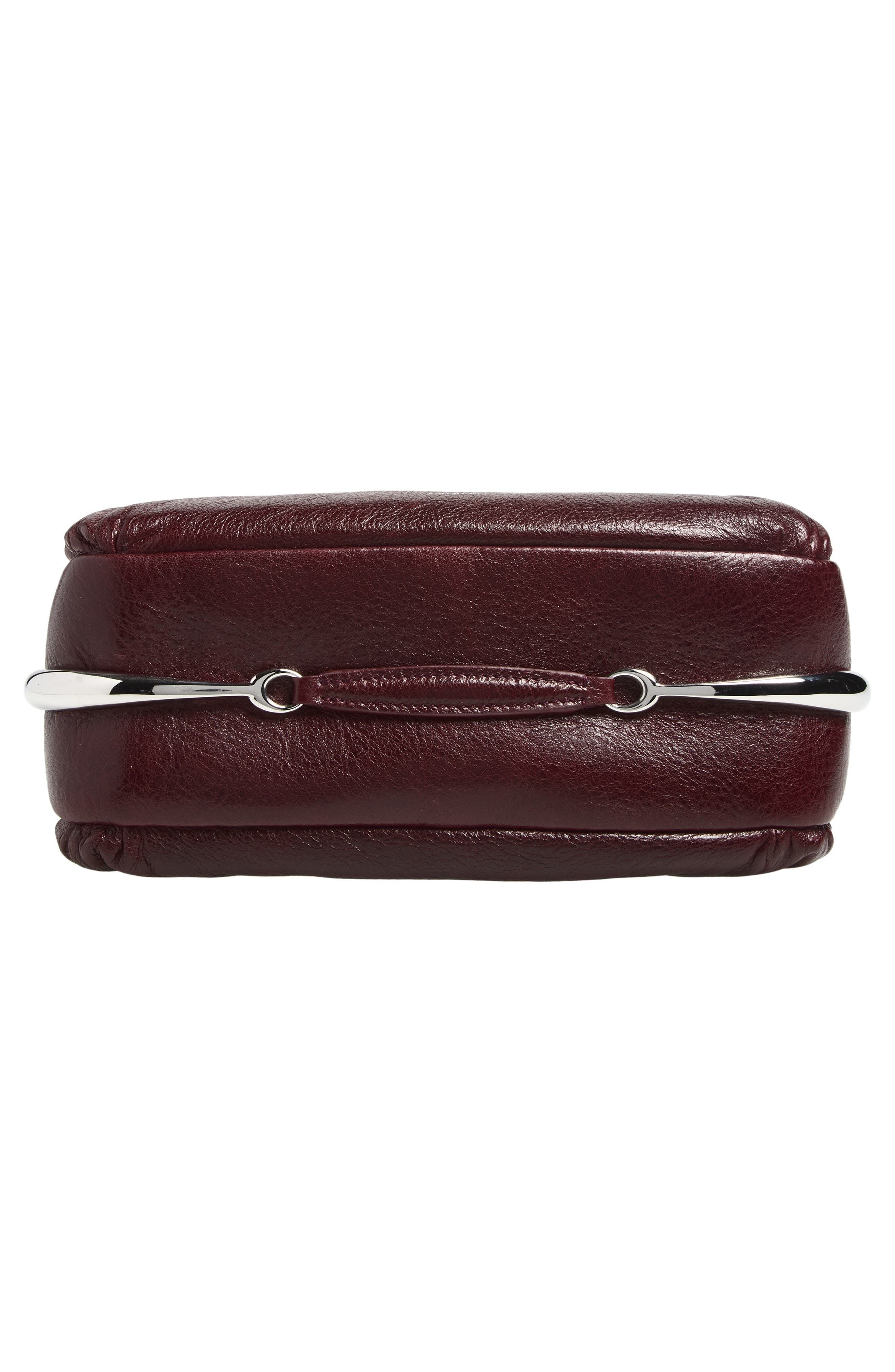 The Medium Ring Lambskin Shoulder Bag, Alternate, color, DARK BROWN / SILVER