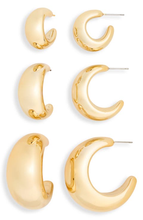 3-Pack C Hoop Earrings
