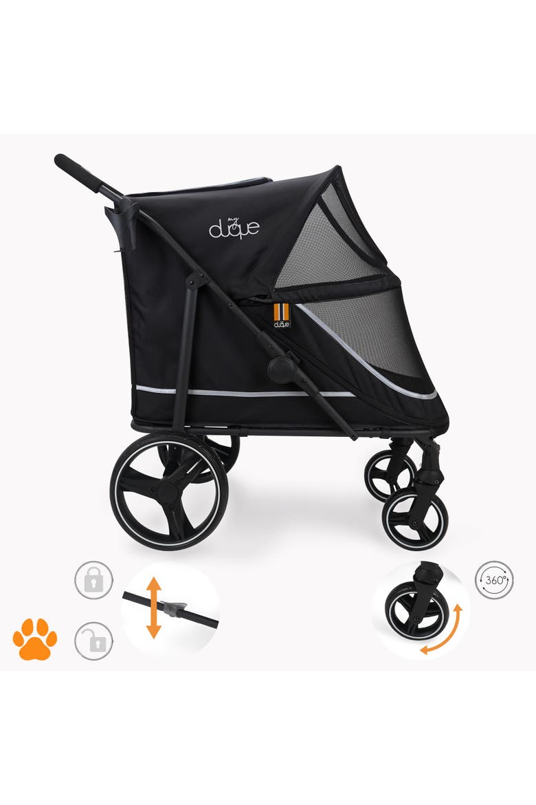 CHAMP Big Raincover Pet Stroller, 110 Pound Capacity, Alternate, color, Black