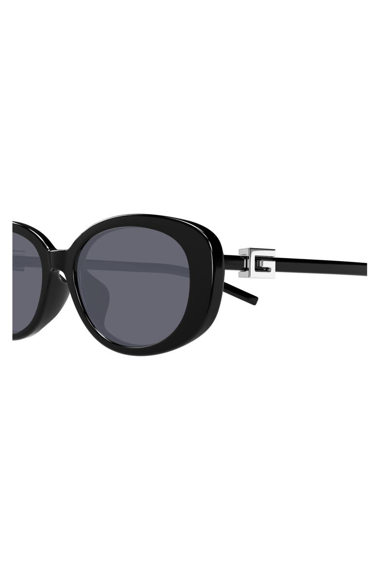 55mm Oval Sunglasses, Alternate, color, BLACK