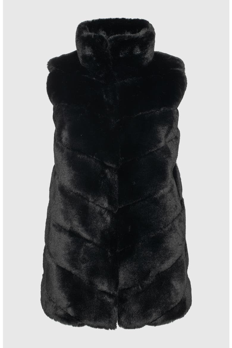 Fur-Free Rex Rabbit (Faux Fur) Vest, Alternate, color, BLACK