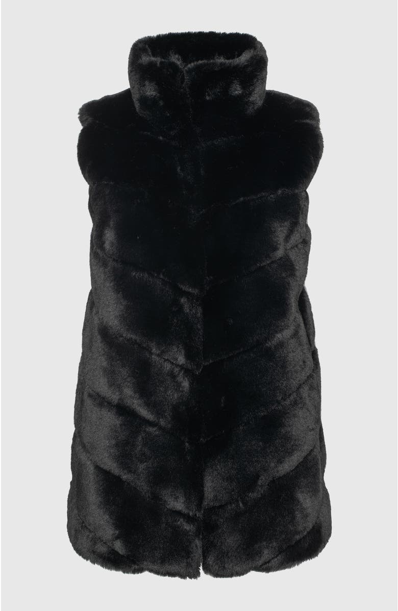 Lyla Grant Fur-Free Rex Rabbit (Faux Fur) Vest, Alternate, color, Black