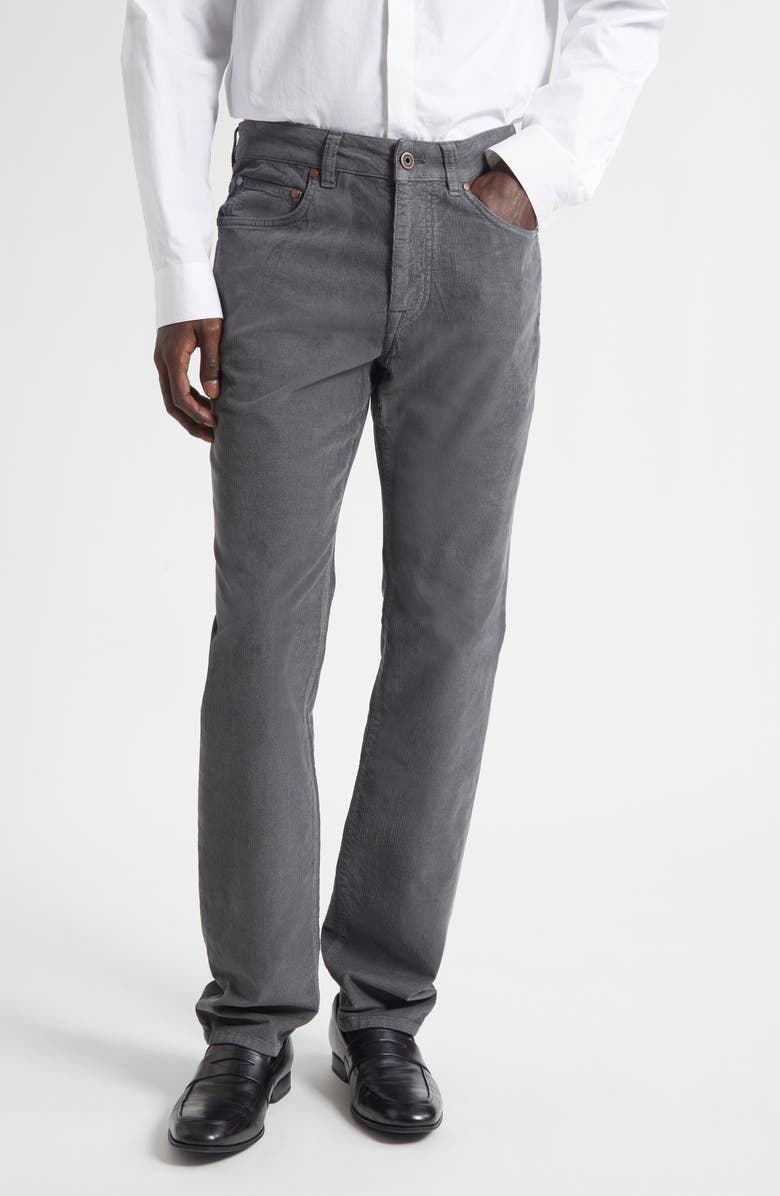 Boglioli Fine Wale Corduroy Pants, Main, color, Grey