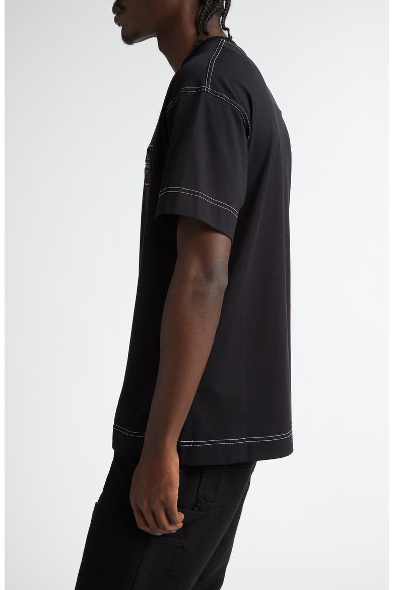 Boxy Fit 4G Embroidered T-Shirt, Alternate, color, BLACK/ WHITE