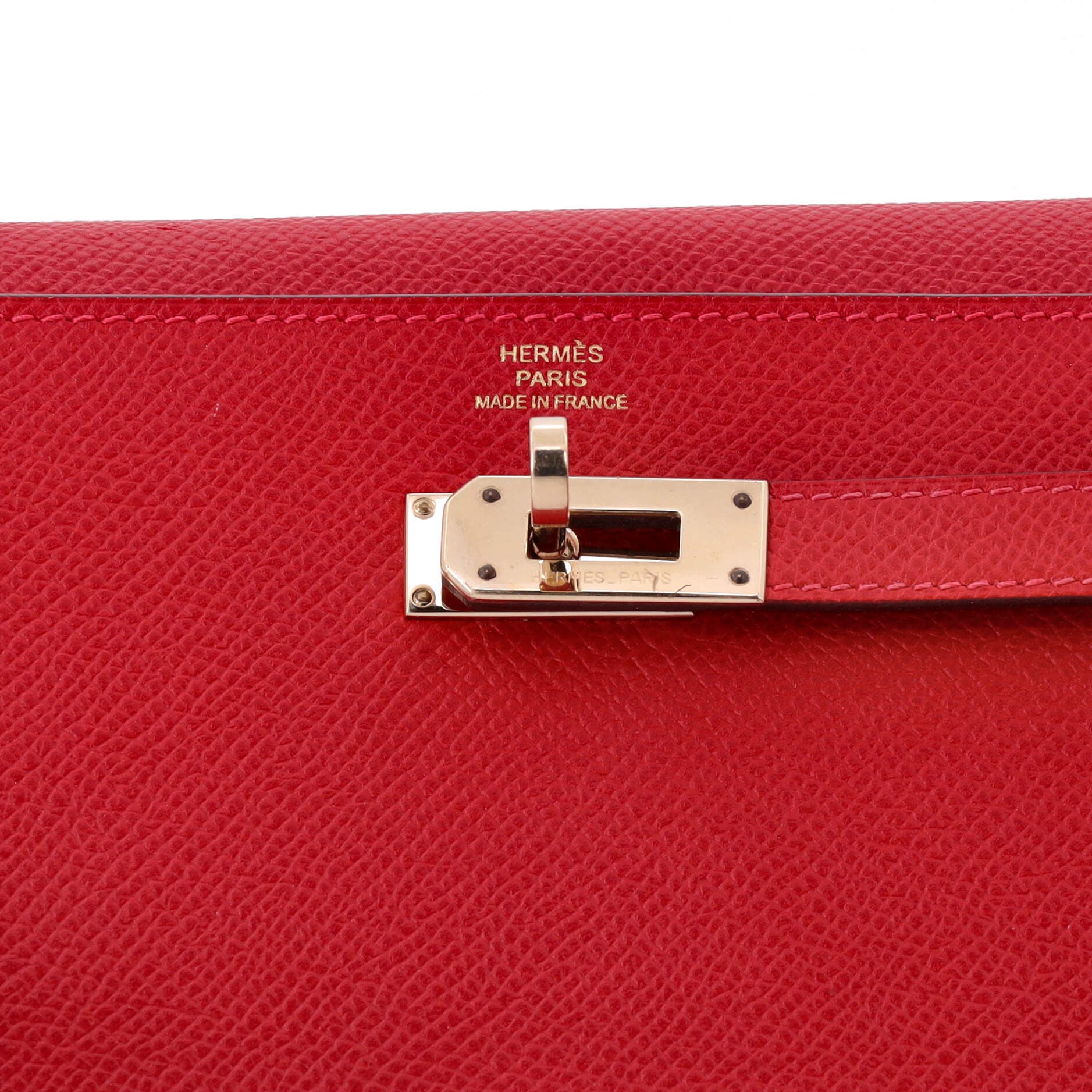 Pre-Owned Hermes Kelly Wallet Epsom Long, Alternate, color, Rouge Casaque