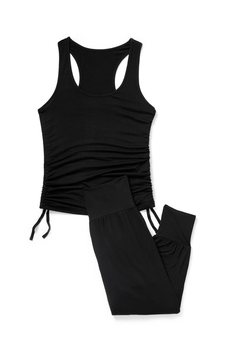 Adore Me Jayden Pajama Tank & Pant Set, Alternate, color, Black