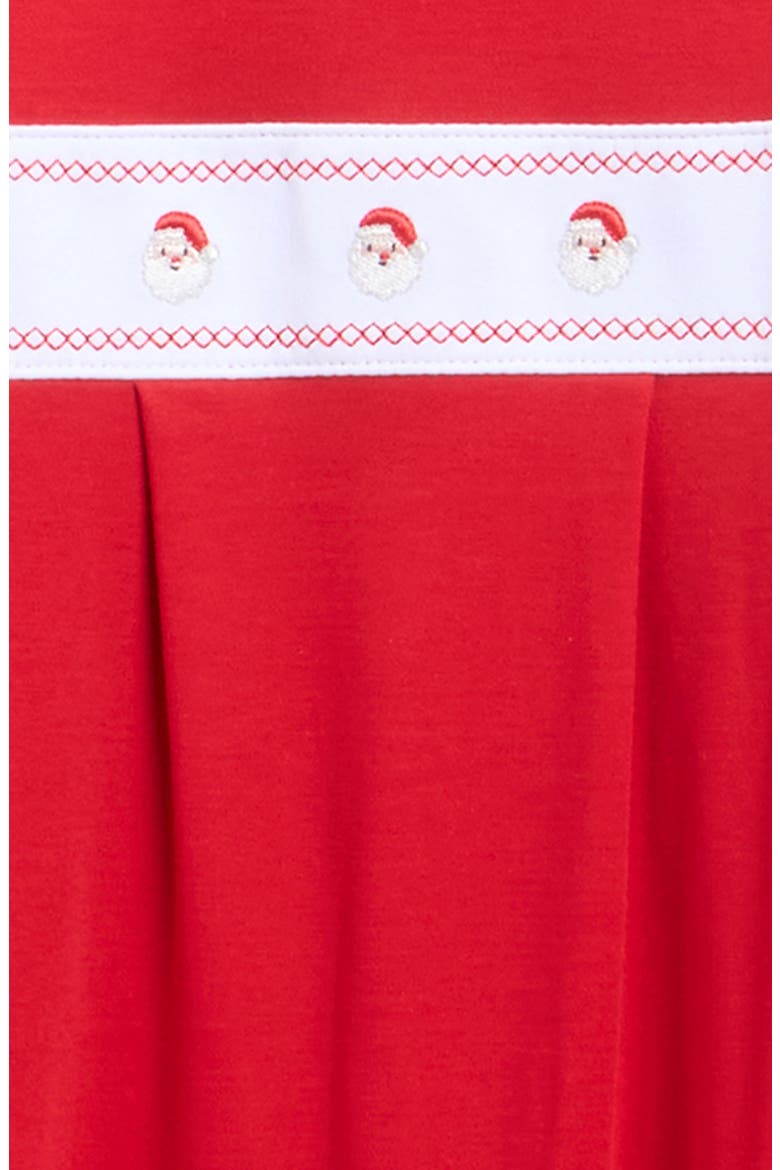 Santa Smocked Footie, Alternate, color, RED