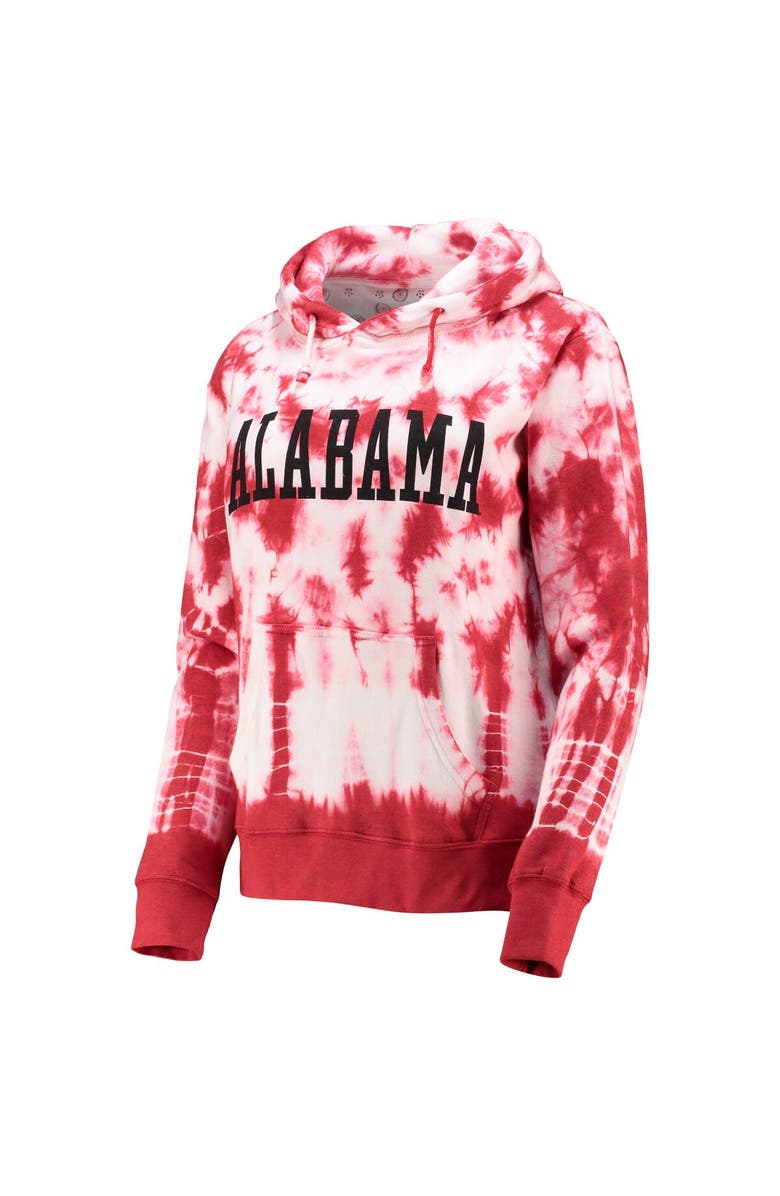 PRESSBOX Women's Pressbox Crimson Alabama Crimson Tide Campus Tie-Dye Pullover Hoodie, Alternate, color,