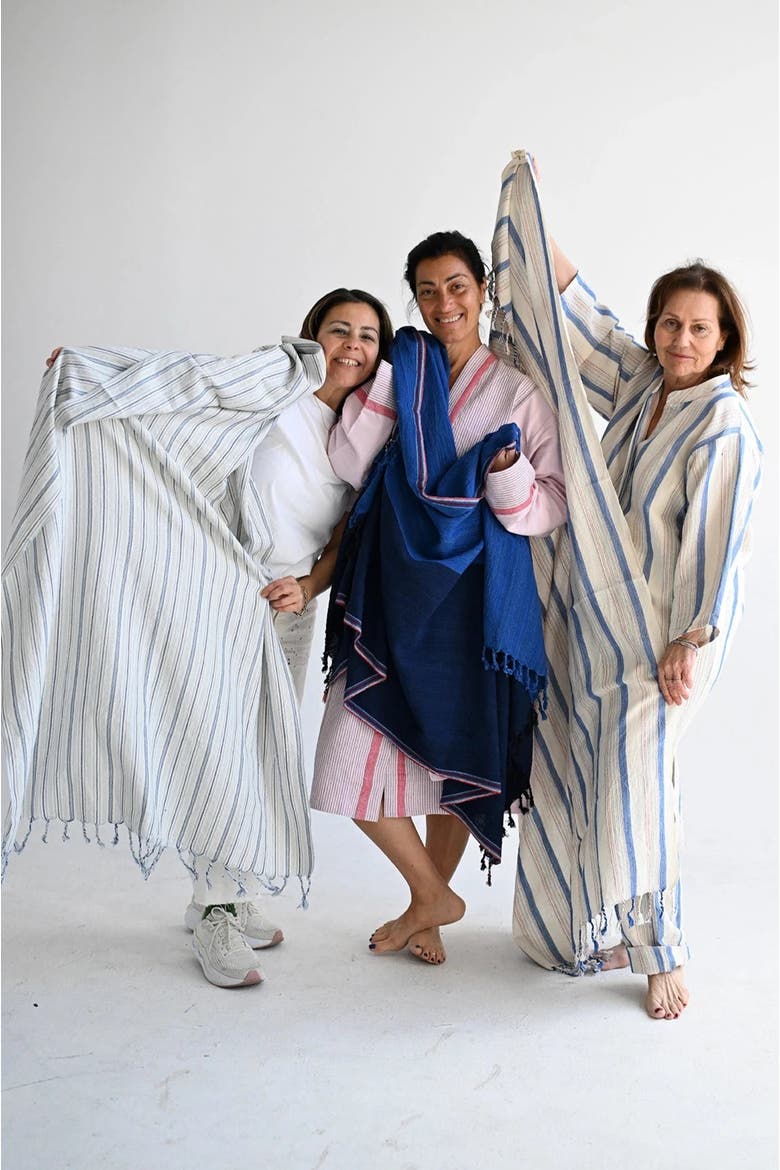 Thin Stripe Cape Towel, Alternate, color, Blue