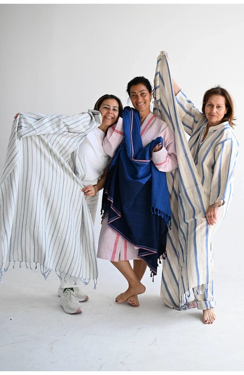 Home and Loft Thin Stripe Cape Towel, Alternate, color, Blue