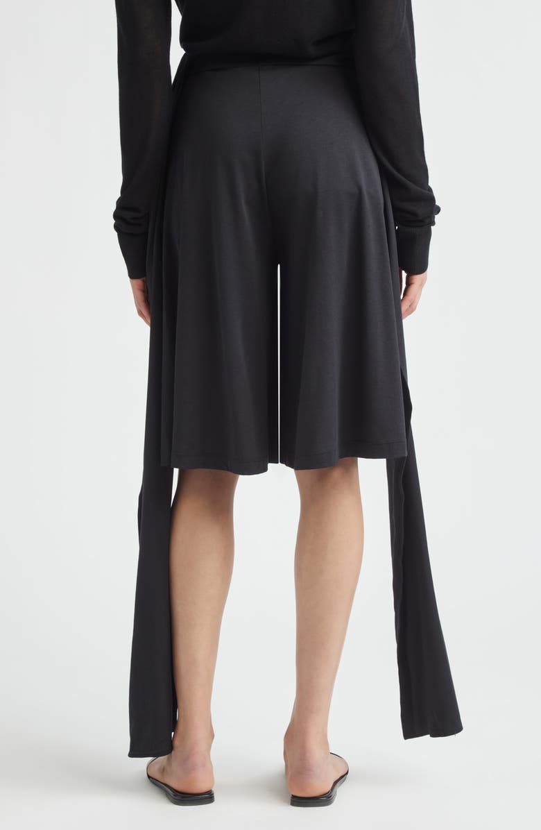 TOTEME Tie Waist Jersey Shorts, Alternate, color, Black