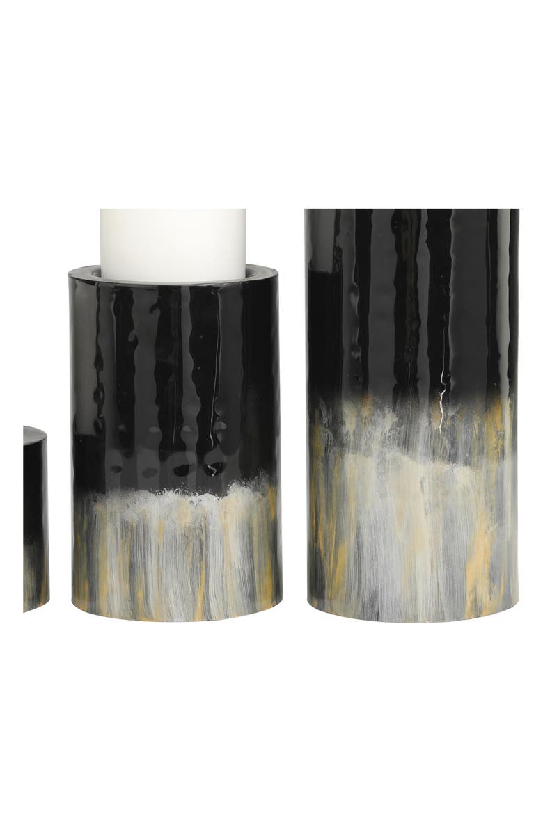 VIVIAN LUNE HOME 3-Piece Metal Candleholder Set, Alternate, color, Black