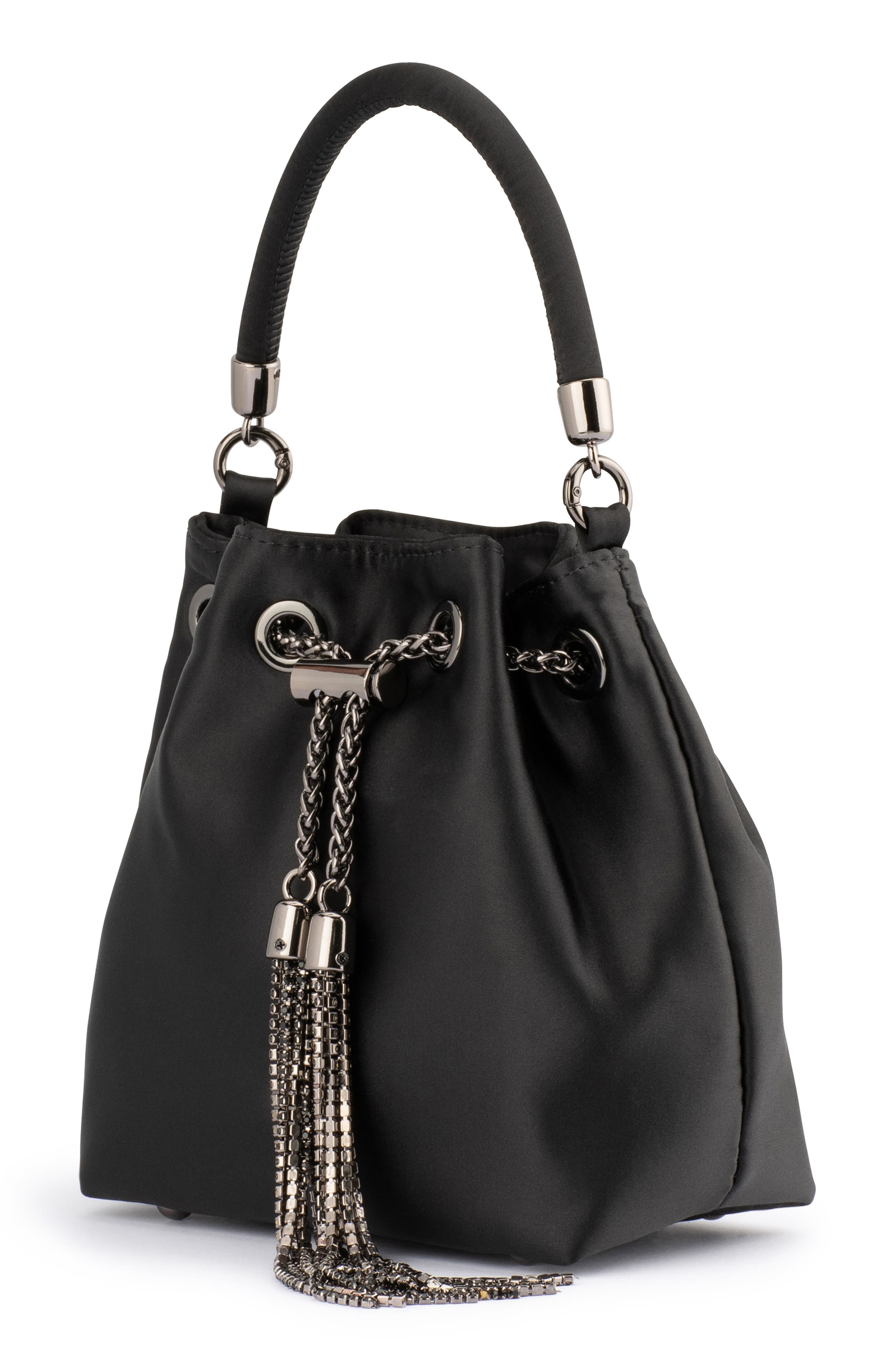 Olga Berg Amanda Satin Bucket Bag, Alternate, color, 