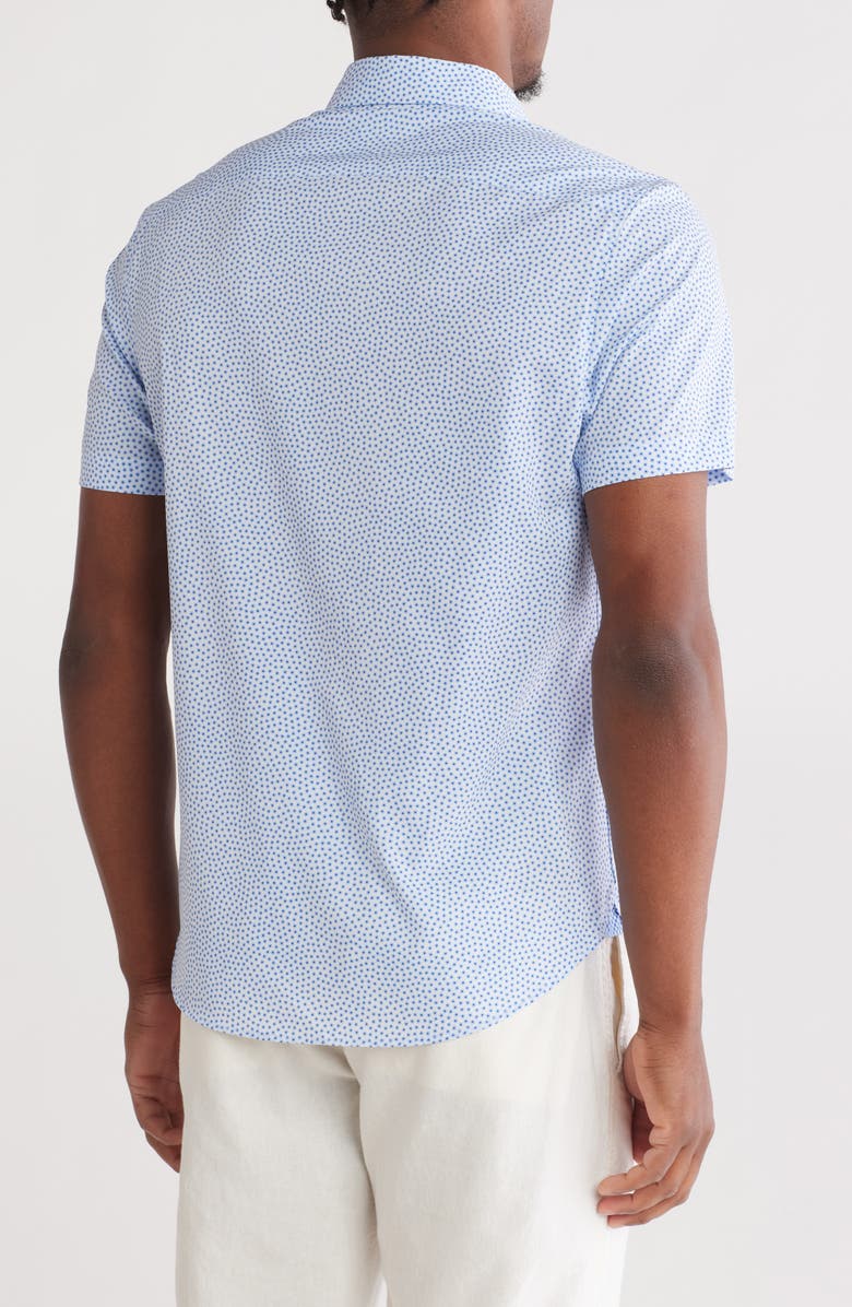 CONSTRUCT Slim Fit Dot Short Sleeve Stretch Button-Down Shirt, Alternate, color,