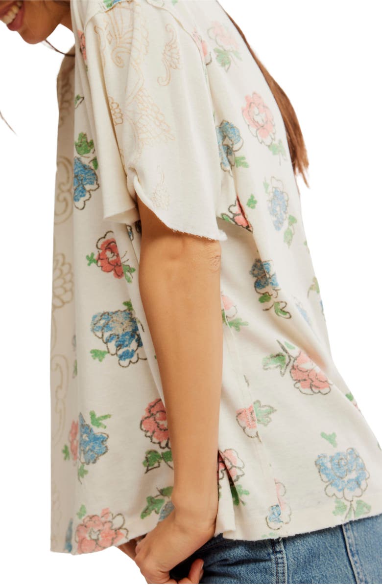 Free People Bohème Oversize Floral Cotton T-Shirt, Alternate, color,
