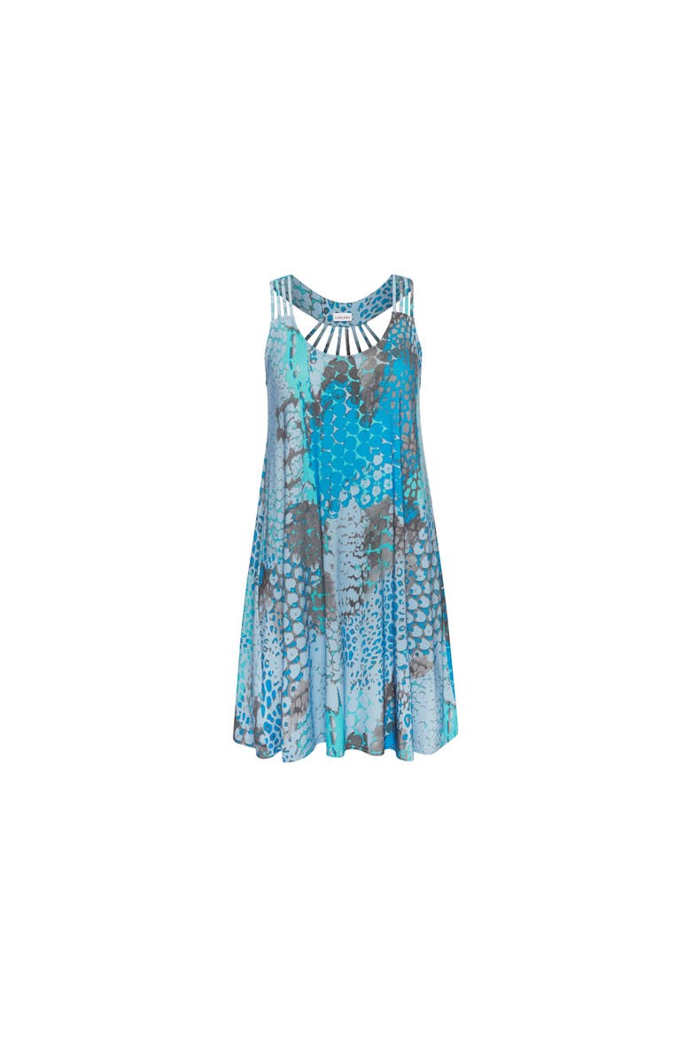 Strappy Detail Dress, Alternate, color, Blue Multi