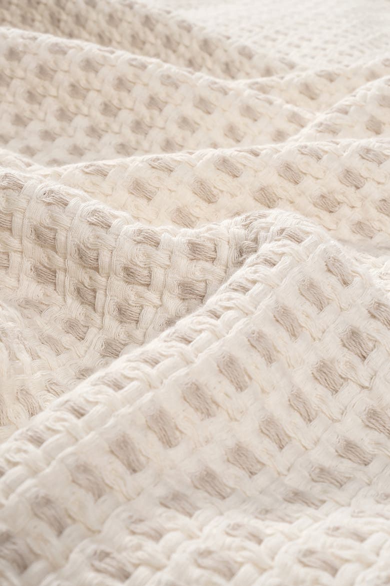 Costa Border Embroidered Cotton Piqué King Coverlet, Alternate, color, Natural