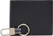 Brooks Brothers Leather Wallet & Key Chain Gift Set