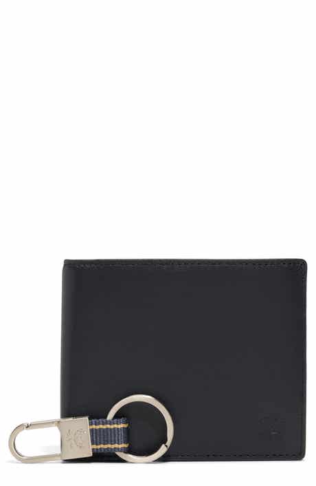 Brooks Brothers Leather Wallet & Key Chain Gift Set