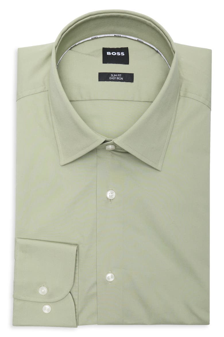 Hank Kent Slim Fit Easy Iron Dress Shirt, Main, color, LIGHT/ PASTEL GREEN