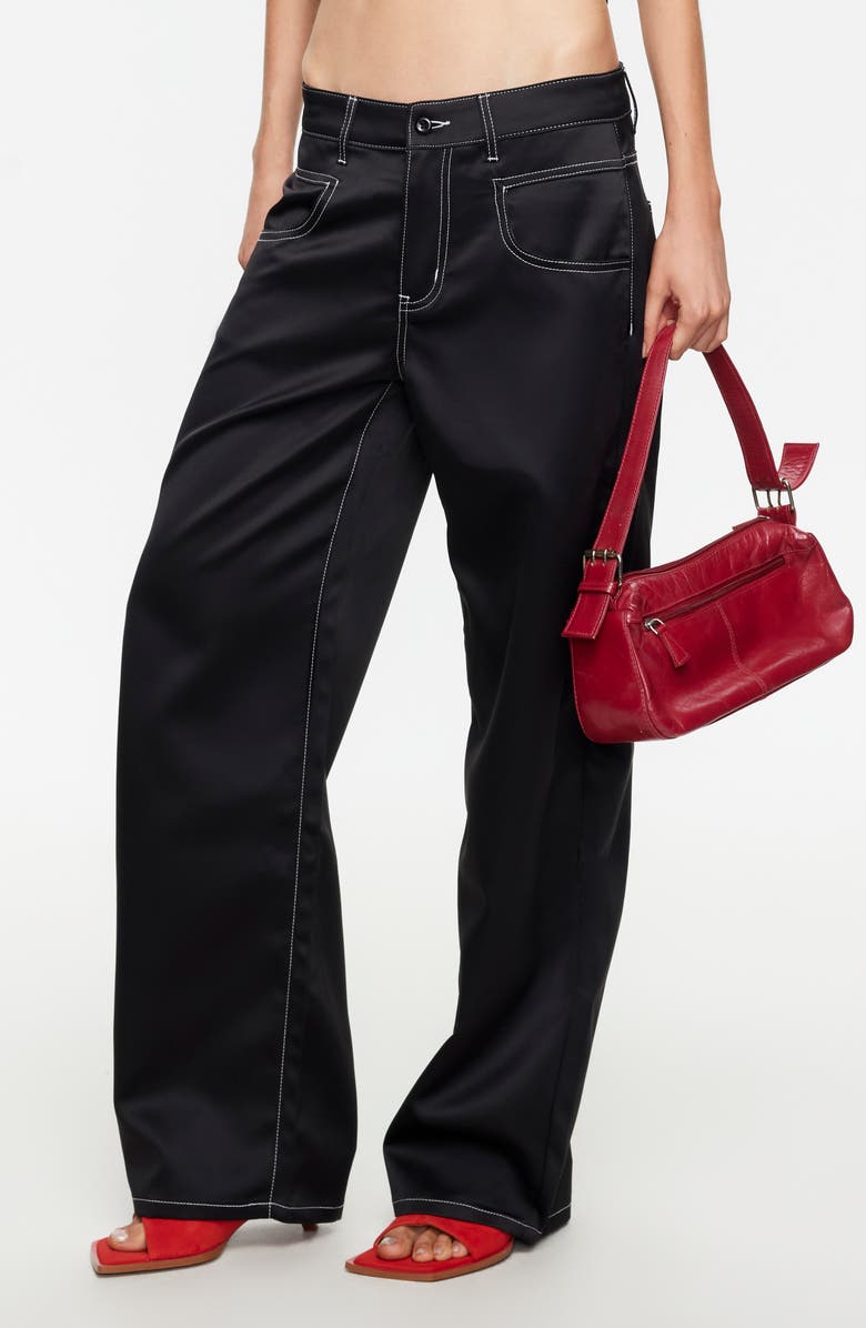 LIONESS Serenity Straight Leg Pants, Alternate, color, Noir