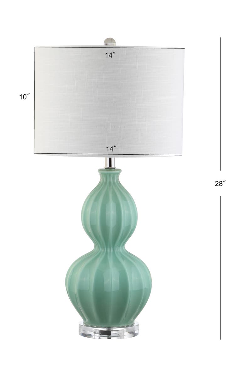 JONATHAN Y Faye 28" Glass LED Table Lamp, Seafoam Green, Alternate, color, Seafoam Green