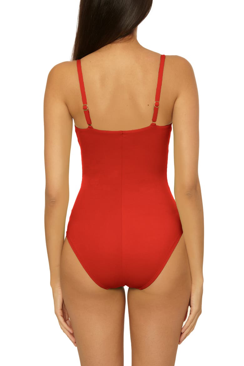 Sun Goddess One-Piece Swimsuit, Alternate, color, RED
