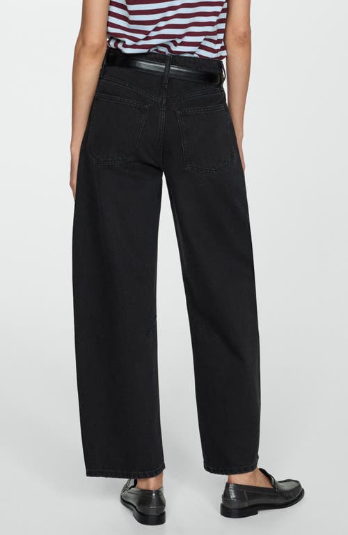 Mango High Waist Slouchy Jeans In Black Denim