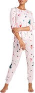 Kate Spade New York print henley long pajamas