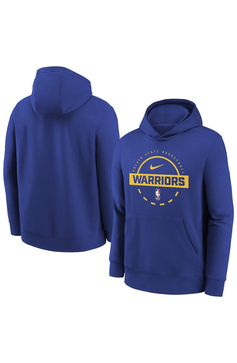 Nike Youth Nike Royal Golden State Warriors 2025/26 Club Fleece Practice Hoodie, Main, color, Royal